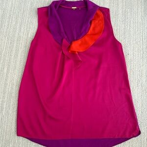 Tahari Vibrant Pink and Purple Women's Top, silk